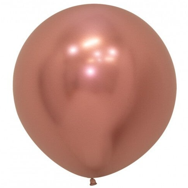 Reuze Ballon | Inclusief Helium en Lint | Latex Chrome | XL 60 cm | Rosé Goud