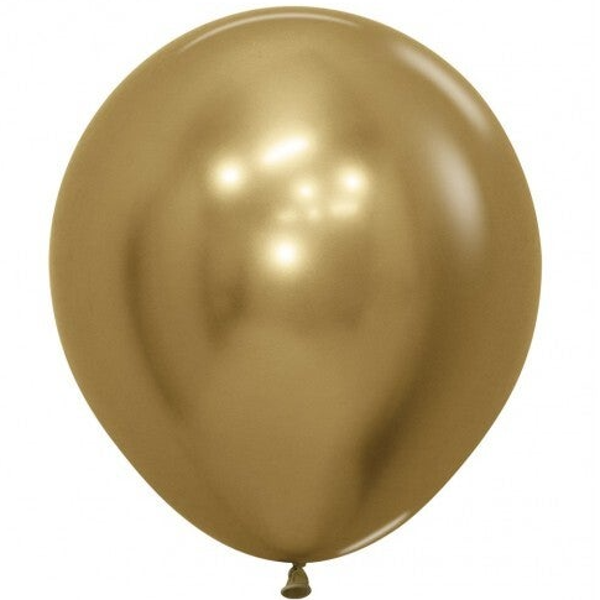 Chrome Goud | Latex Ballon Groot | 45 cm | Helium Ballon | Inclusief Helium en Lintje | Goud