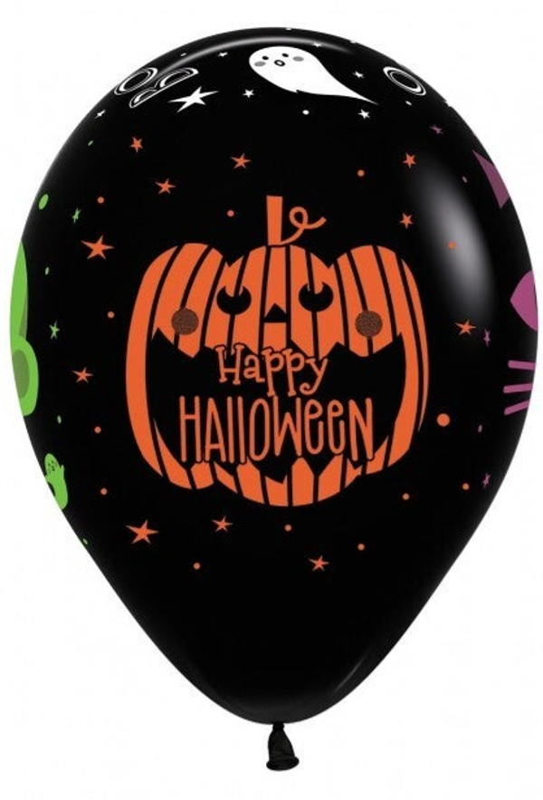 Halloween pompoen | Latex Helium Ballon | Inclusief Helium en Lintje| Divers | Kids | Zwart