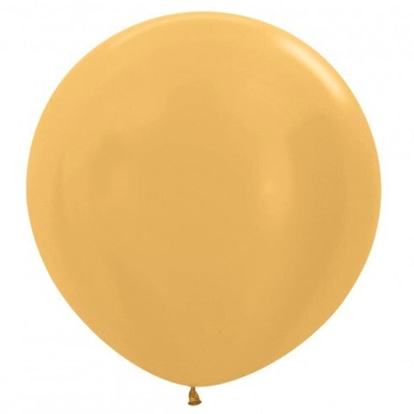 Reuze Ballon | Inclusief Helium en Lint | Latex Metalic XL 60 cm | Goud