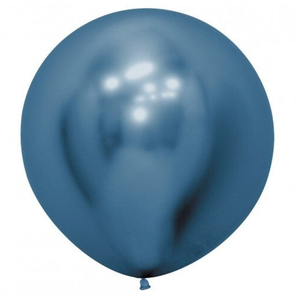 Reuze Ballon | Inclusief Helium en Lint | Latex Chrome | XL 60 cm | Blauw