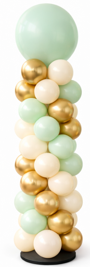 Ballon Pilaar combi Chrome Verjaardag en Vieringen met Top Ballon | kleuren naar keuze