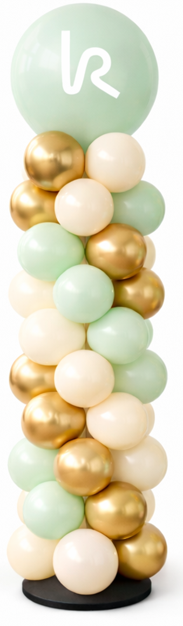 Ballon Pilaar combi Chrome met Top Ballon | kleuren naar keuze | Met Logo