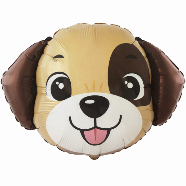 Hond | Folie Ballon  | Kids | Mixed | Verjaardag | Inclusief Helium en Lint | 76 cm cm | Bruin
