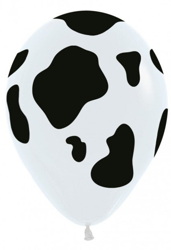 Koe | Latex Helium Ballon | Inclusief Helium en Lintje| Divers | Dieren | Koe | Jungle | Zwart Wit