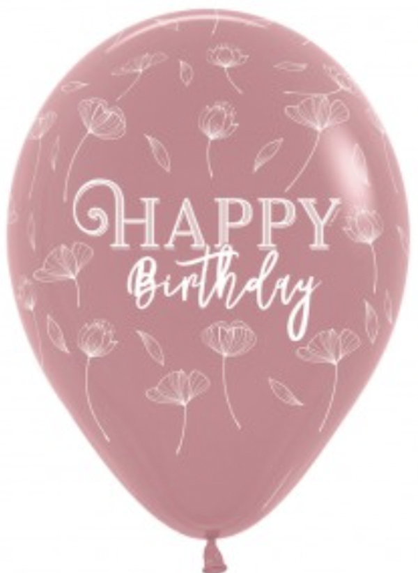Happy Birthday Rosewood| Latex Helium Ballon | Inclusief Helium en Lintje| Verjaardag | Roze
