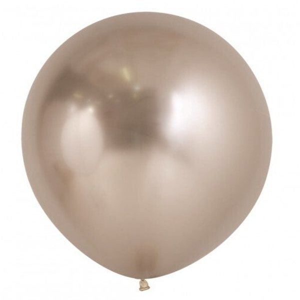 Reuze Ballon | Inclusief Helium en Lint | Latex Chrome | XL 60 cm | Champagne Goud