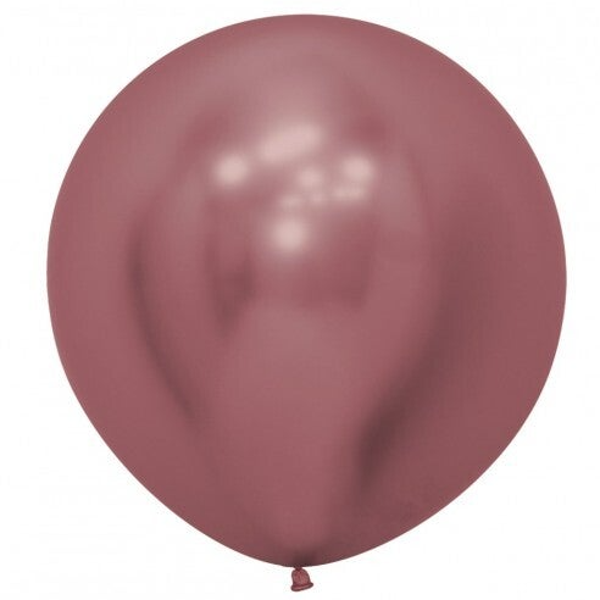 Reuze Ballon | Inclusief Helium en Lint | Latex Chrome | XL 60 cm | Roze