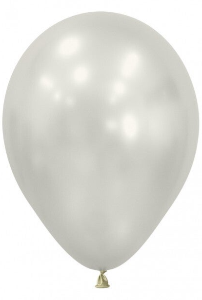 Zijde Wit | Silk | Latex Helium Ballon | Inclusief Helium en Lintje