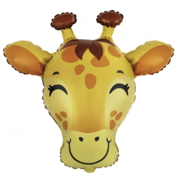 Giraffe | Folie Ballon | Kids | Inclusief Helium en Lint | 45 cm | Geel Bruin