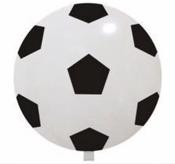 Voetbal Groot | Folie Ballon | Mix | Kids | Inclusief Helium en Lint | Zwart Wit