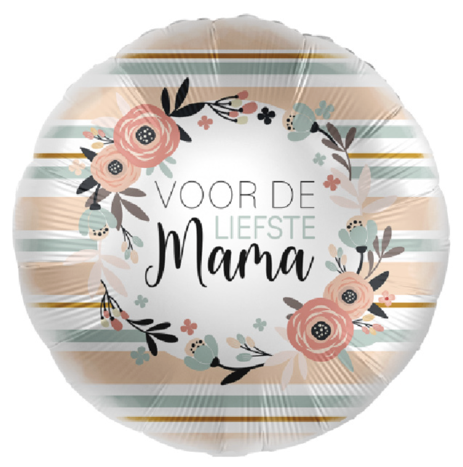 Voor de liefste mama | Folie Ballon  | Moederdag| Inclusief Helium en Lint | 45 cm | Wit roze