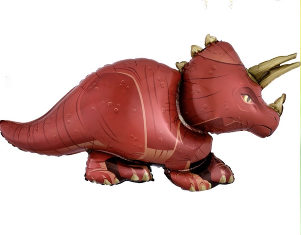 Dino Rood groot | Folie Ballon  | Kids | Mixed  | Inclusief Helium en Lint | 100 cm | Rood