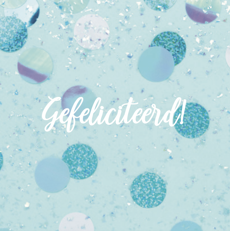 Kaartje Gefeliciteerd Blauw