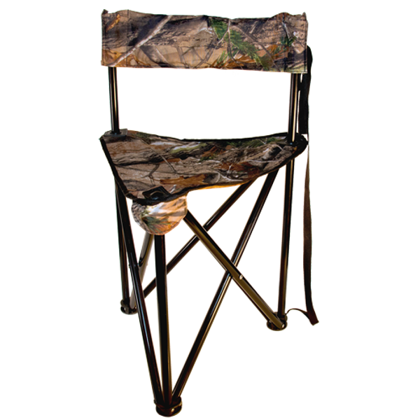 Dreibein-Ansitzstuhl mit Rückenlehne