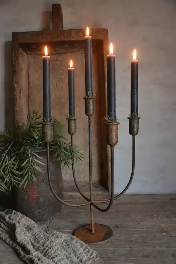 Metalen kandelaar 5-arms