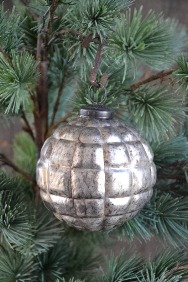 Kerstbal oud silver