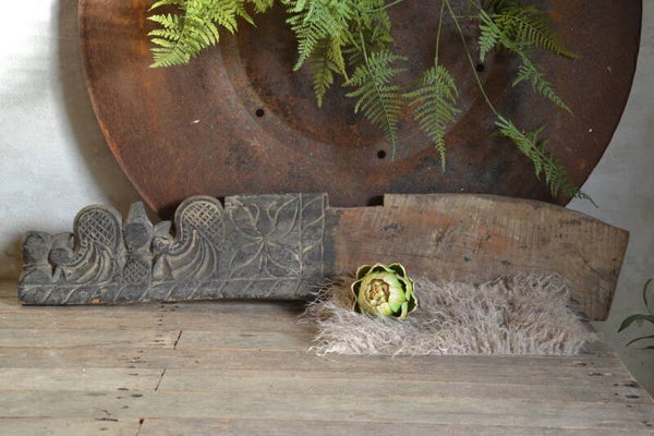 Prachtig groot oud houten ornament