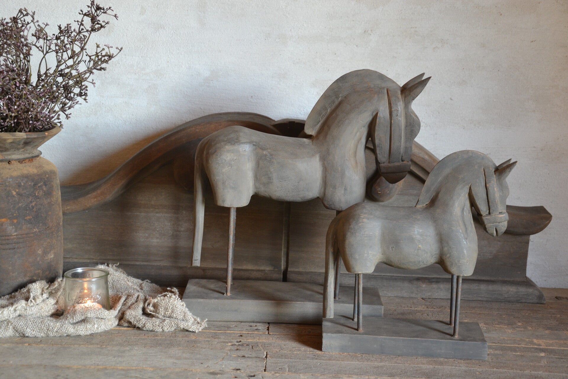 Mooie unieke houten paarden