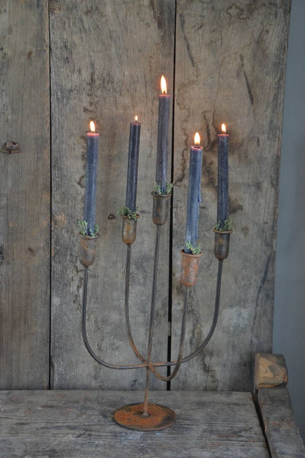 Metalen kandelaar 5-arms
