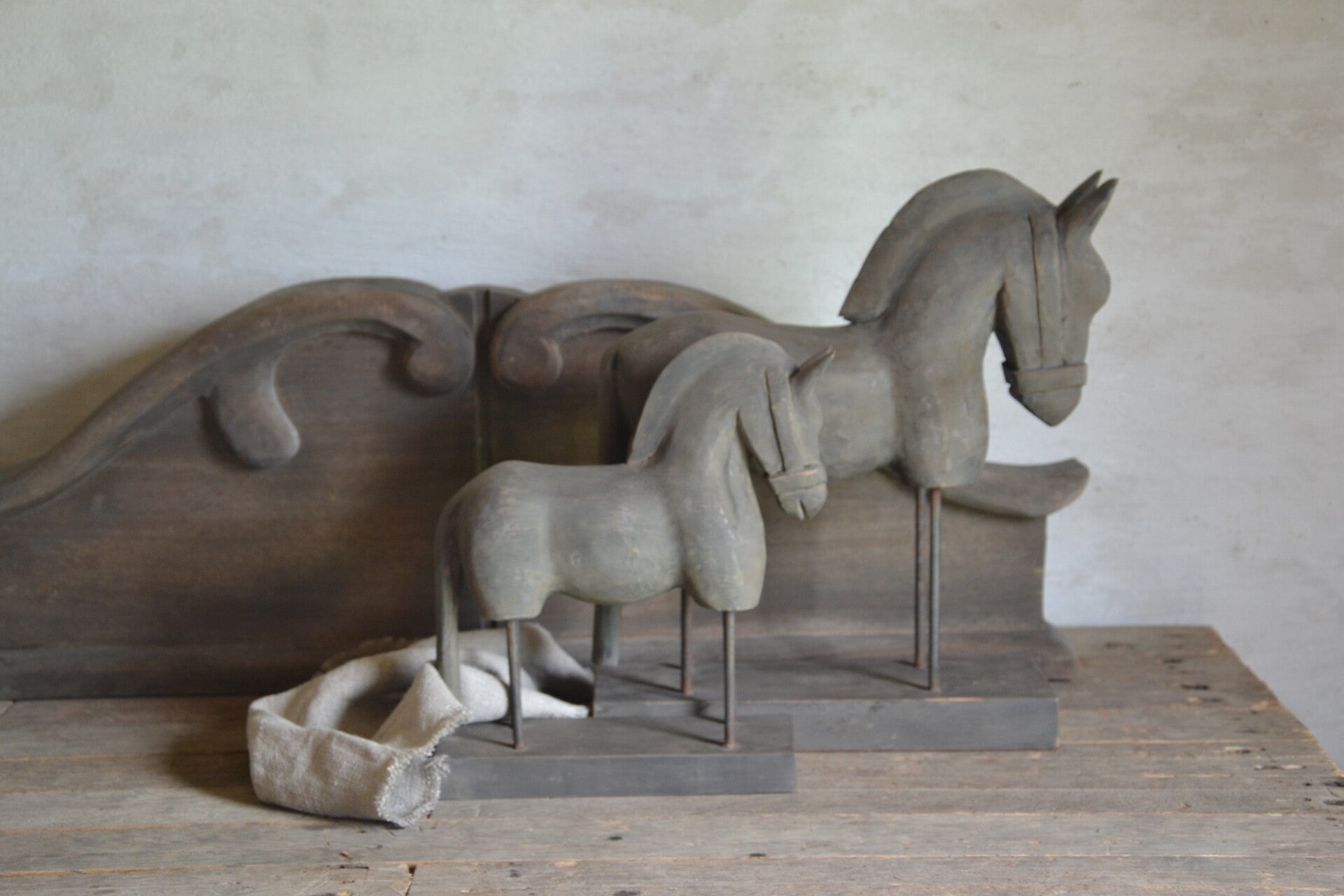 Mooie unieke houten paarden