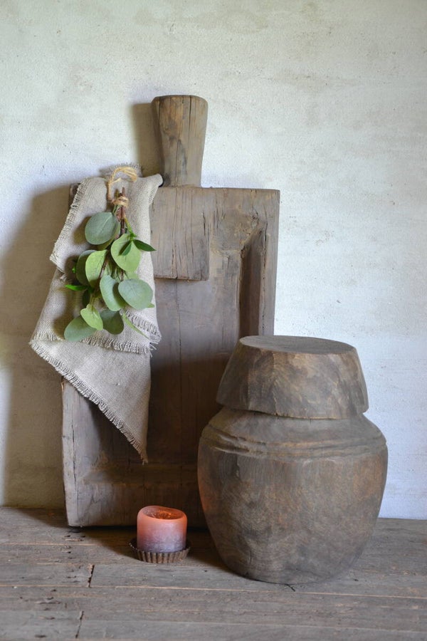 Massieve houten pot met deksel