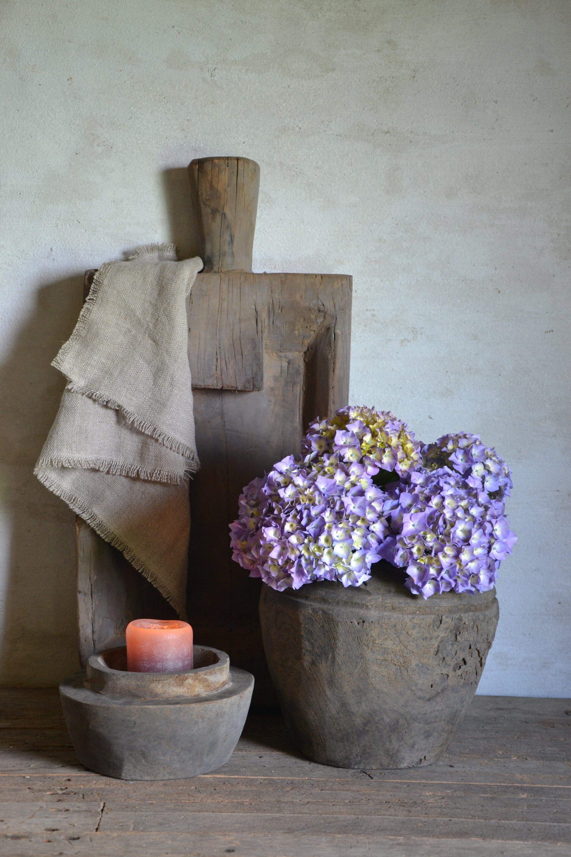 Massieve houten pot met deksel
