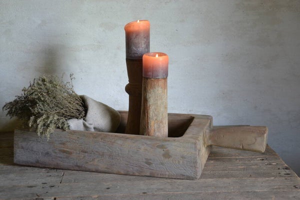 Oude houten schaal