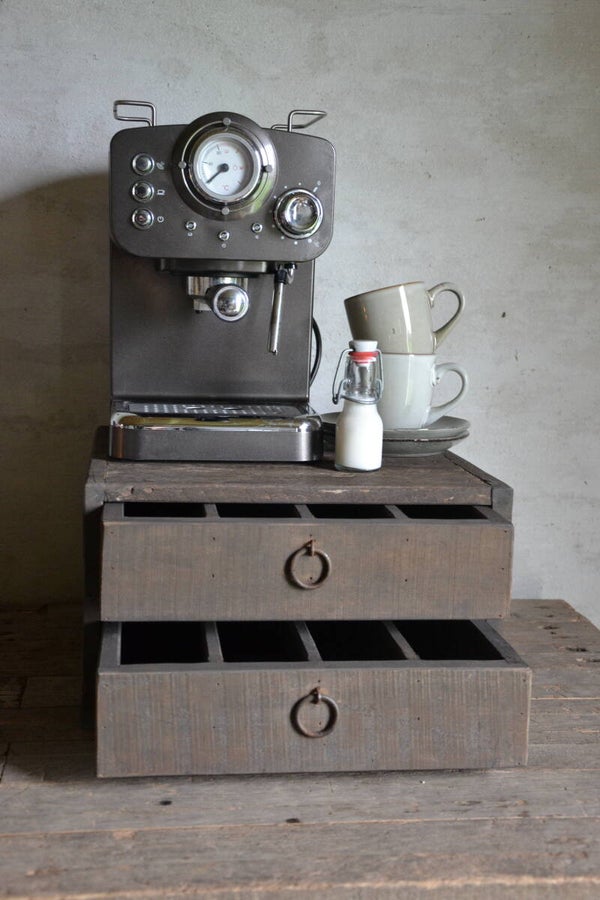 Houten organizer met 2 lades