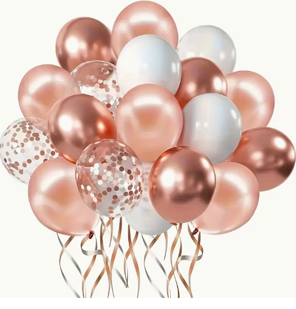 Ballons blanc et rose