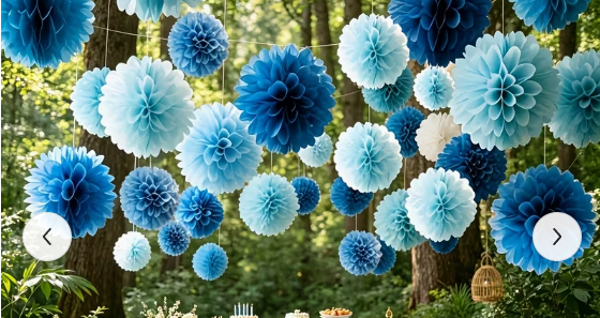 Pompons bleu