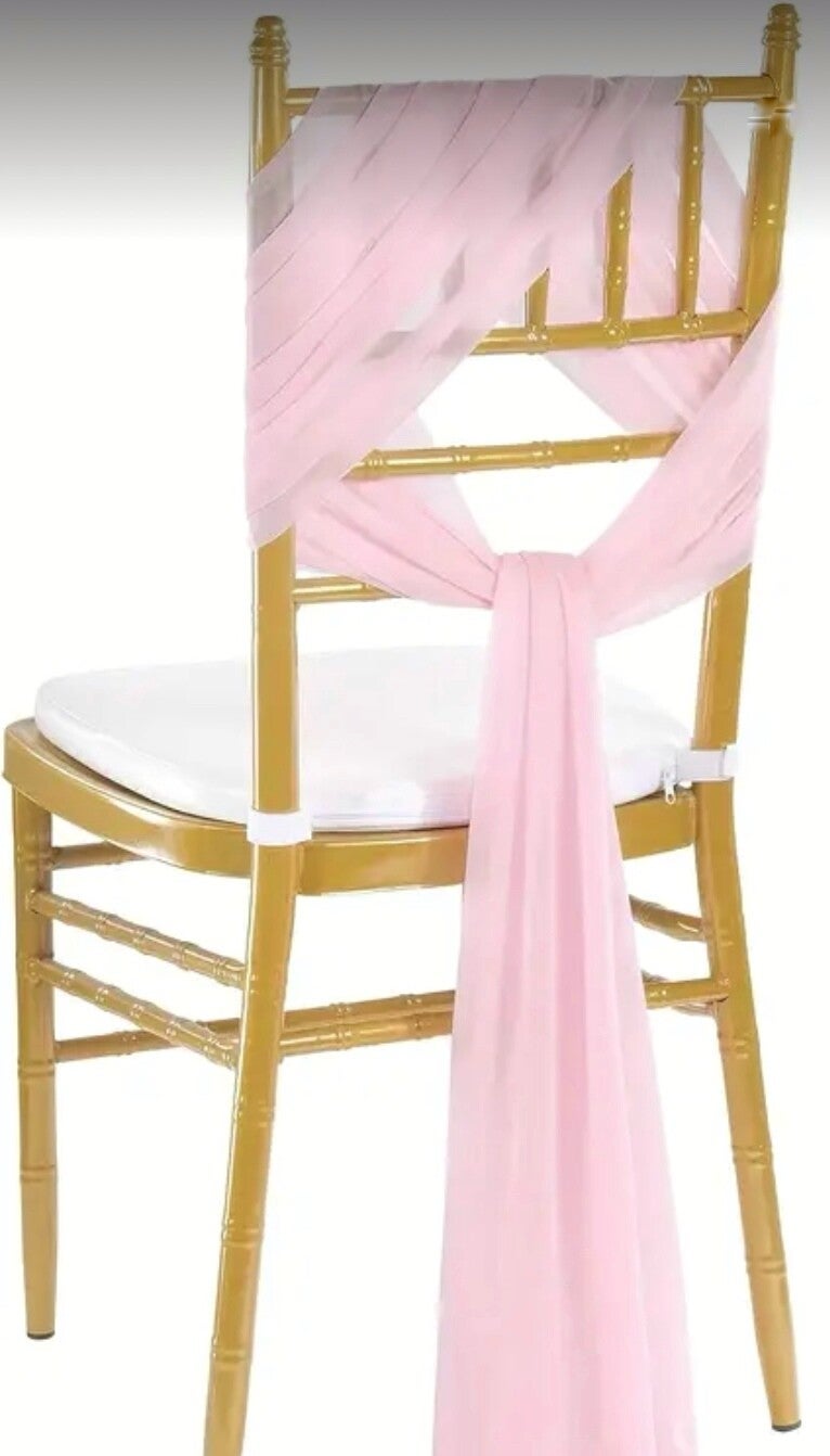 Noeud en mousseline rose clair