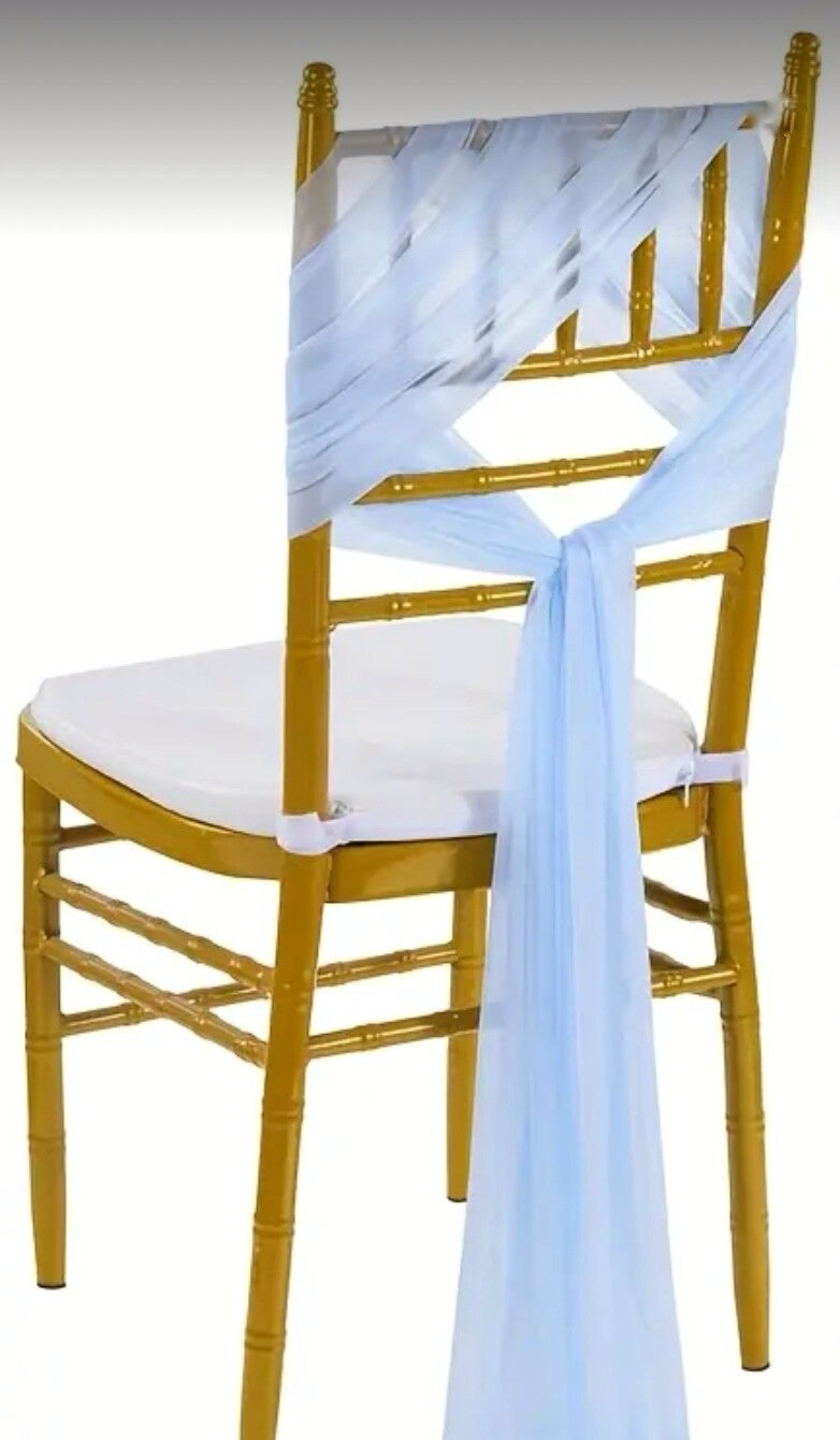 Noeud en mousseline bleu