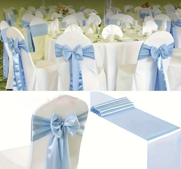 Noeud en satin bleu ciel