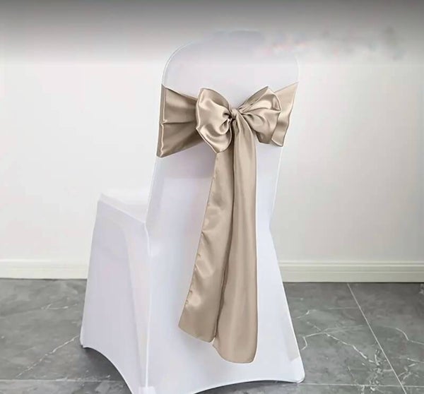 Noeud en satin champagne noir