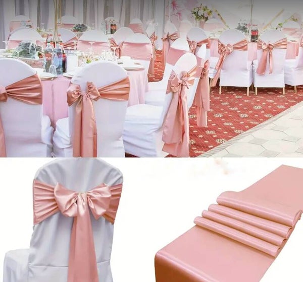 Noeud en satin rose doré
