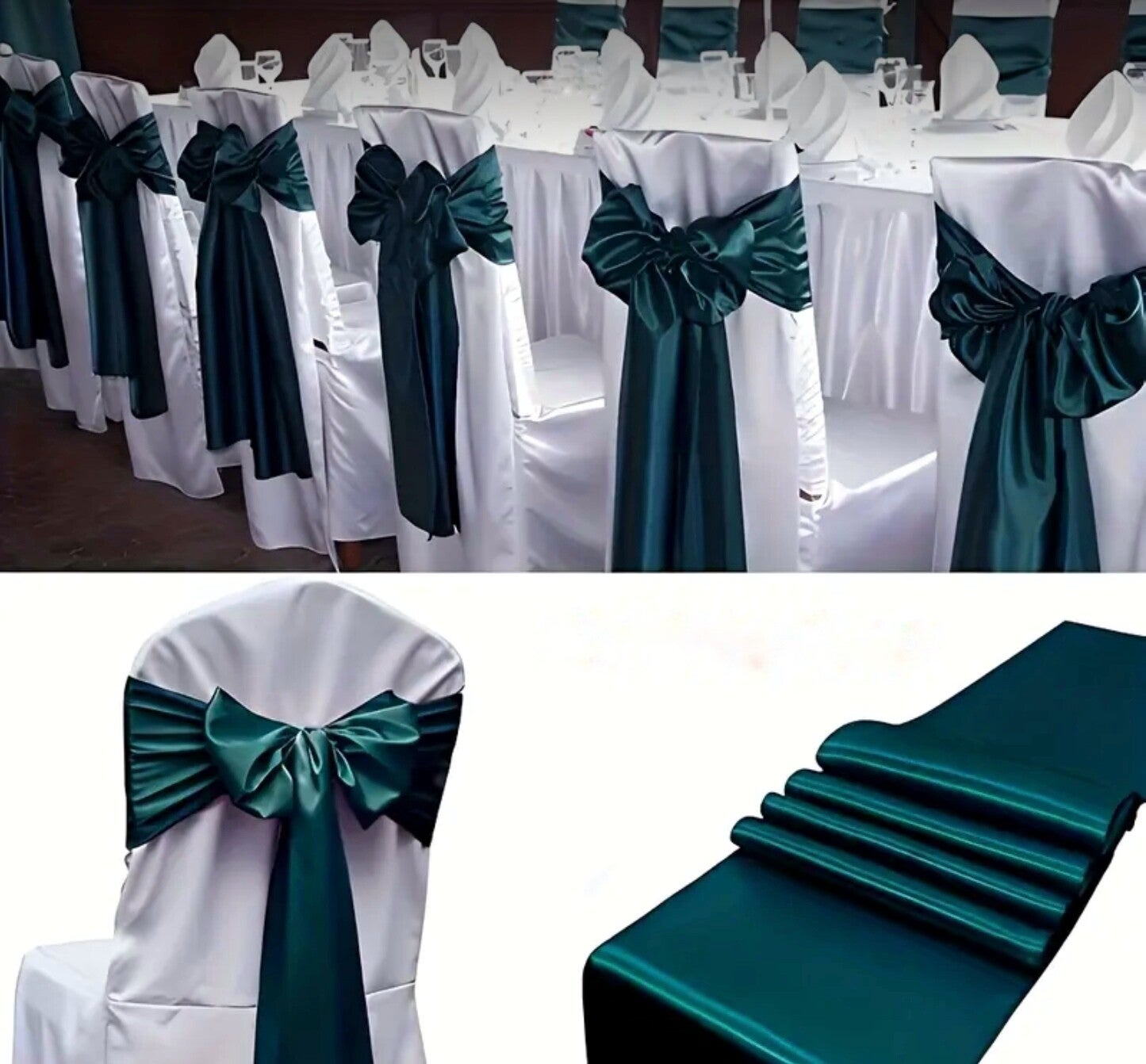 Noeud en satin vert foncé