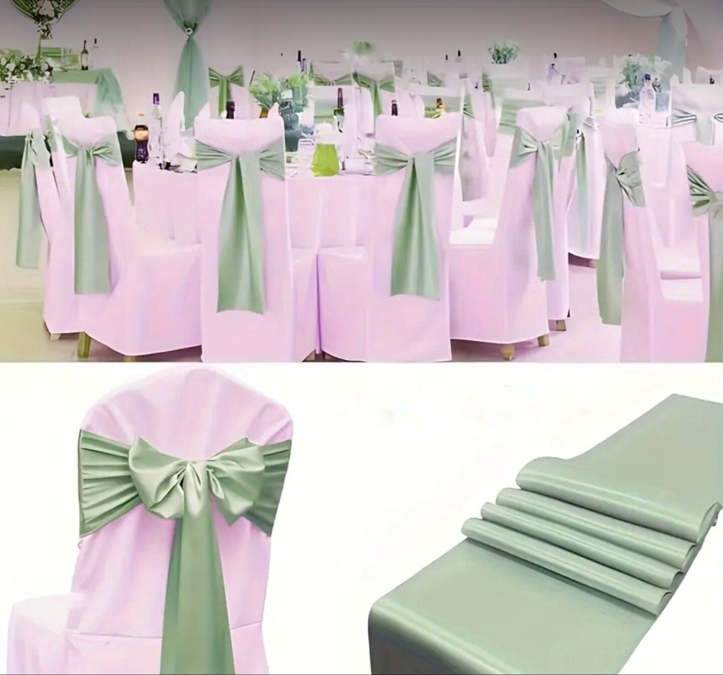 Noeud en satin vert herbe