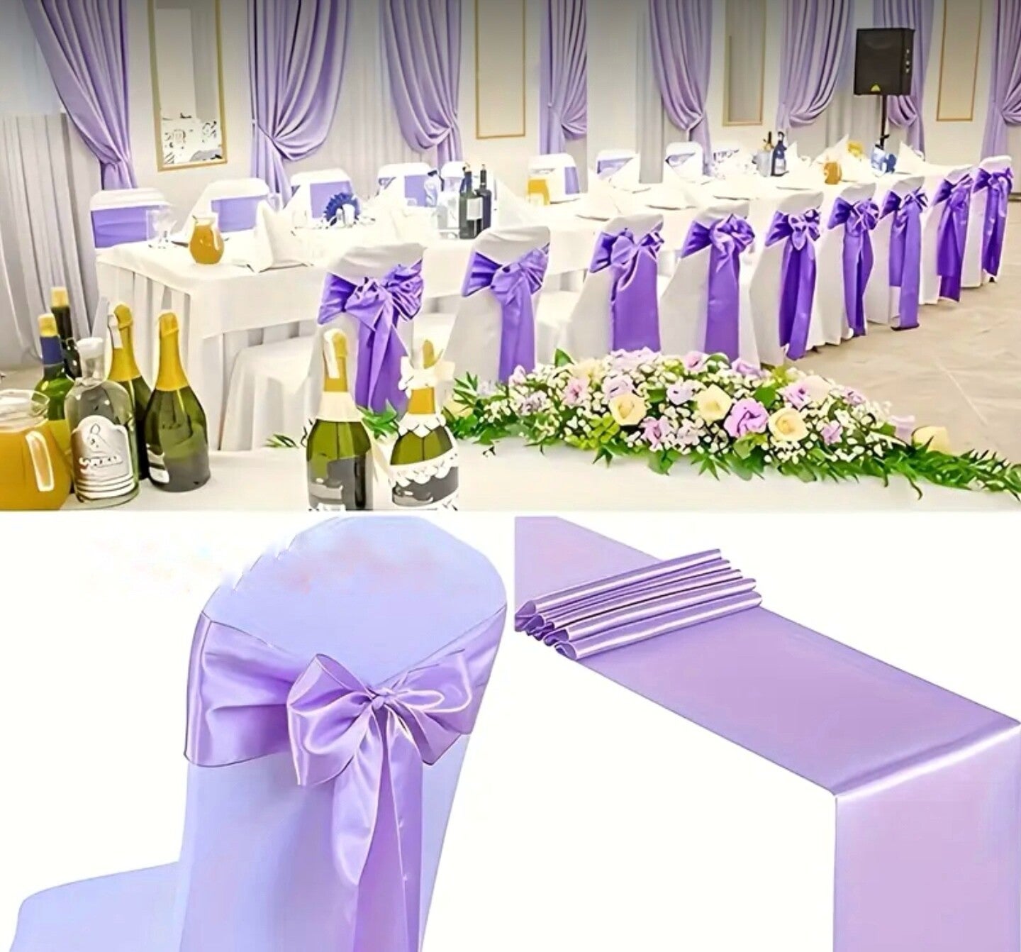 Noeud en satin violet clair