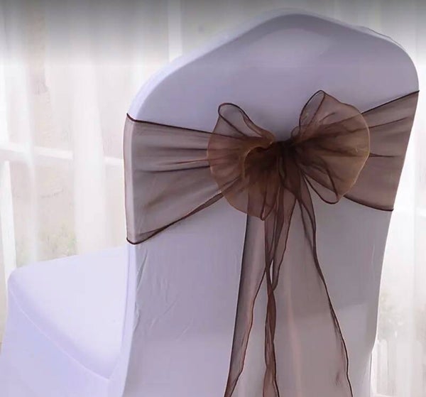 Noeud en organza marron foncé