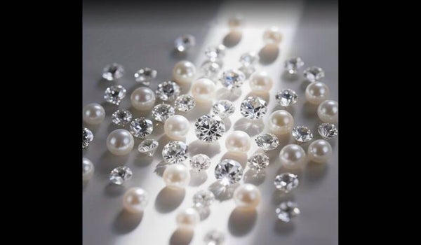 Perle blanche et diamant