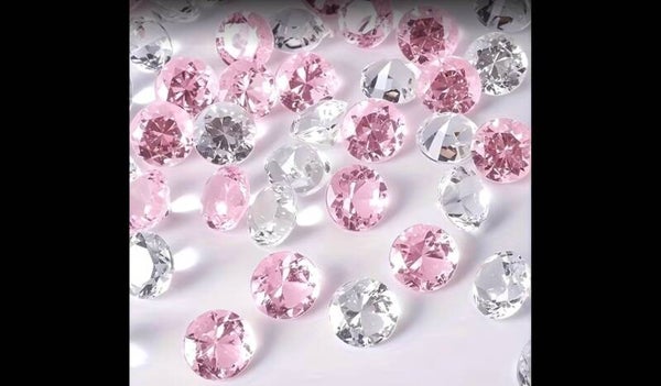 Perle rose et transparent