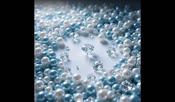 Perle bleue et blanc