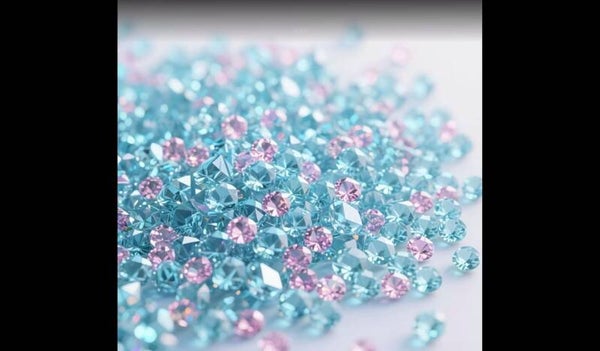 Perle bleue et rose