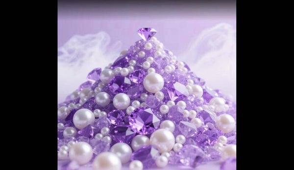 Perle mauve et blanc