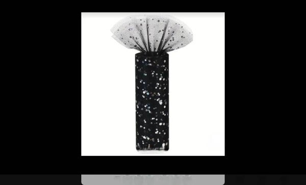 Tulle paillettes noir