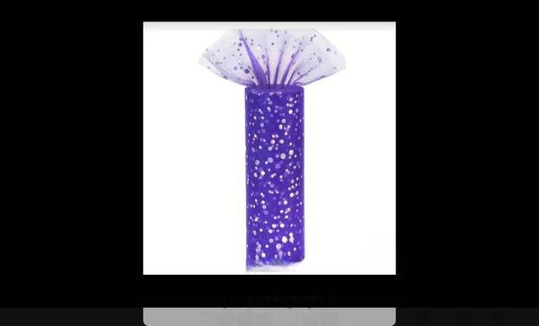 Tulle paillettes violet profond