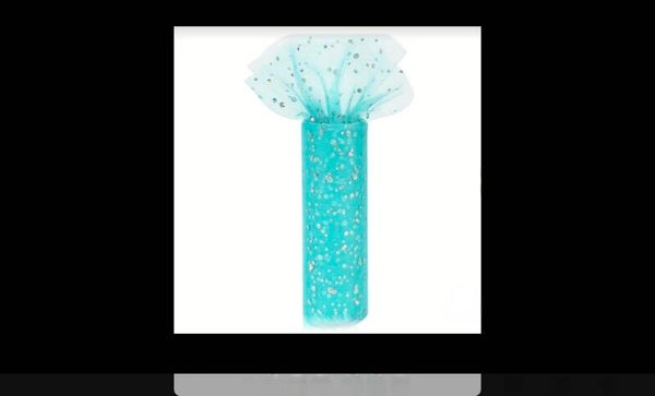 Tulle paillettes turquoise