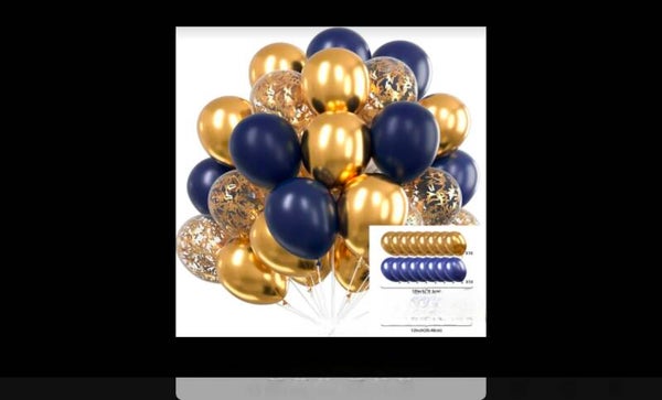 Ballons bleu et or