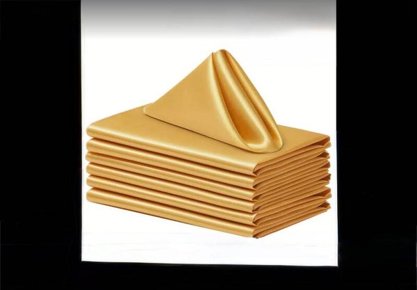 Serviette en satin doré